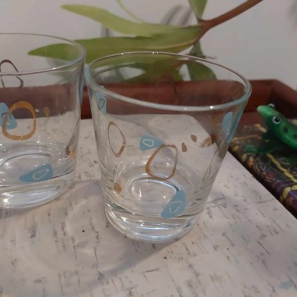 SIX 1950s Federal Atomic Age Boomerang Fantasy Cocktail Glasses - Picture 2 of 3